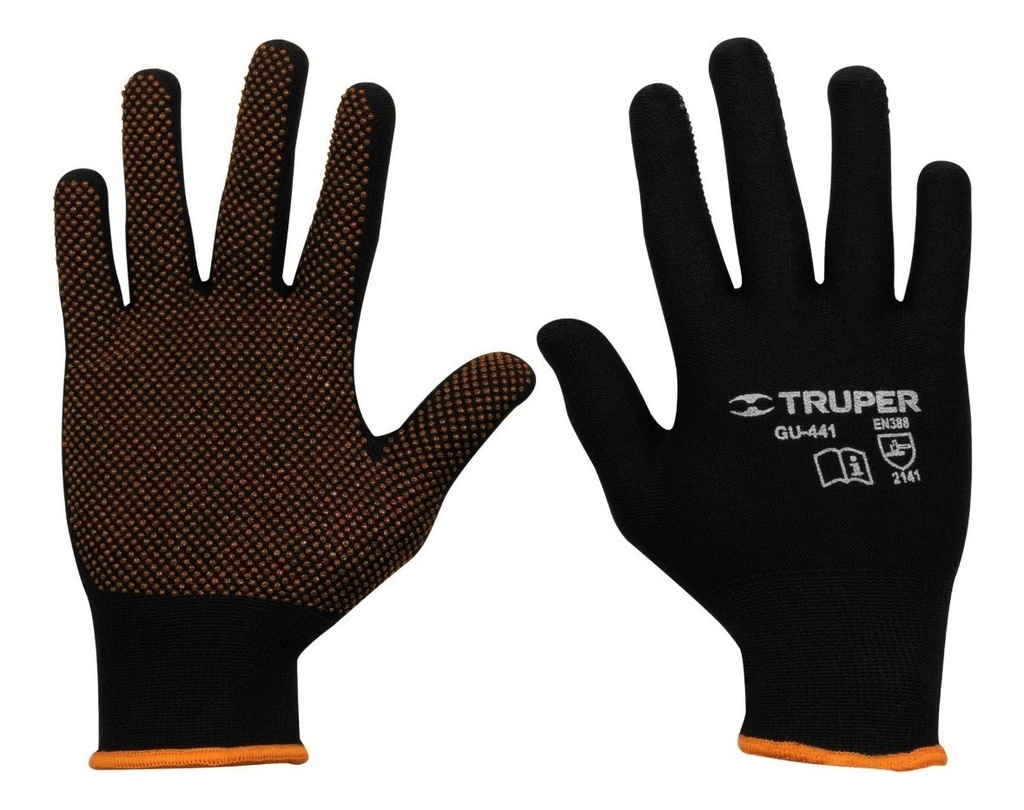 [TR-GU-441] Guantes Poliester Con Puntos Pvc Chico Truper 12650