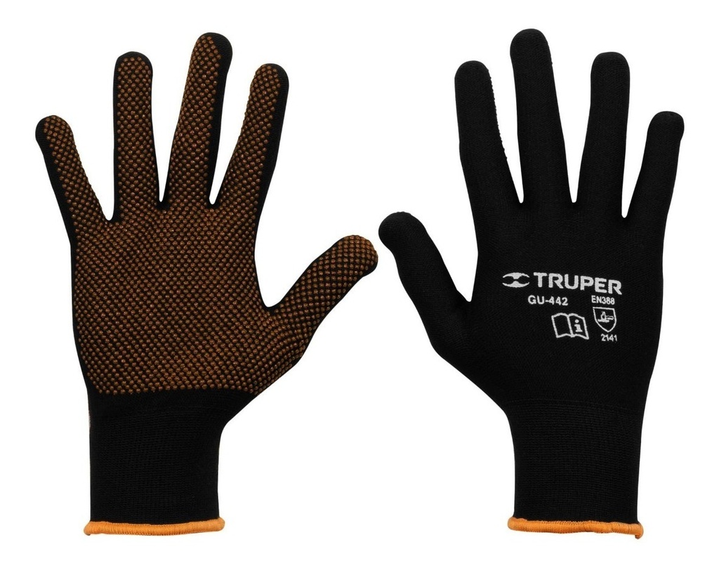 [TR-GU-442] Guantes Poliester Con Puntos Pvc Mediano Truper 12651