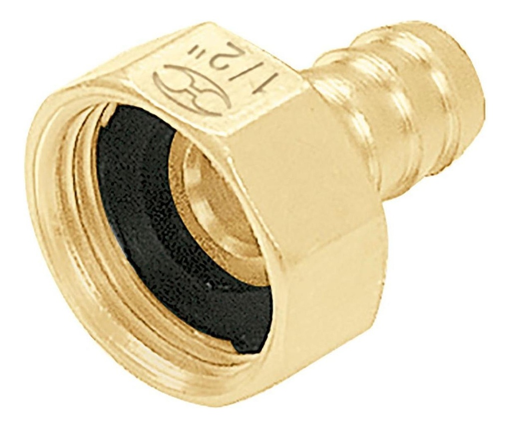 [TR-CF-1/2B] Conector Sencillo 1/2" Hembra De Latón Maquin Truper Color Dorado
