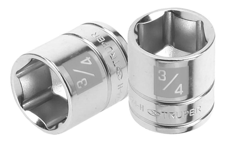 [TR-D-3824-H] Dado 3/8" 6 Puntas Standard 3/4" Truper 13613