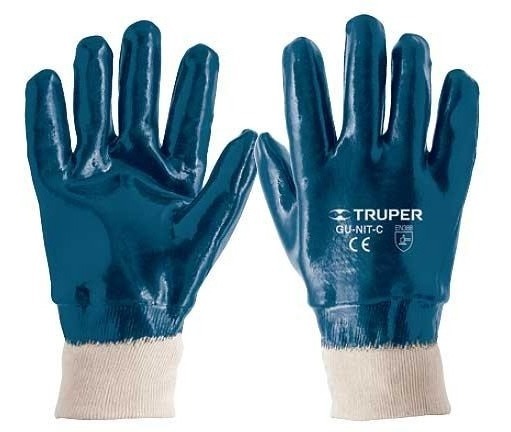 Guantes Algodón Recubierto De Nitrilo Puño Teji Truper 15244