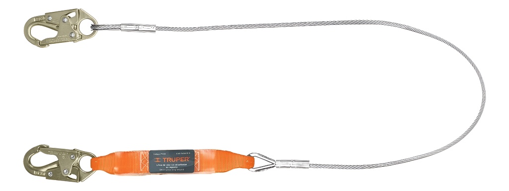 [TR-CAB-5434-18-A] Linea De Vida Con Cable De Acero Truper 17039 Naranja