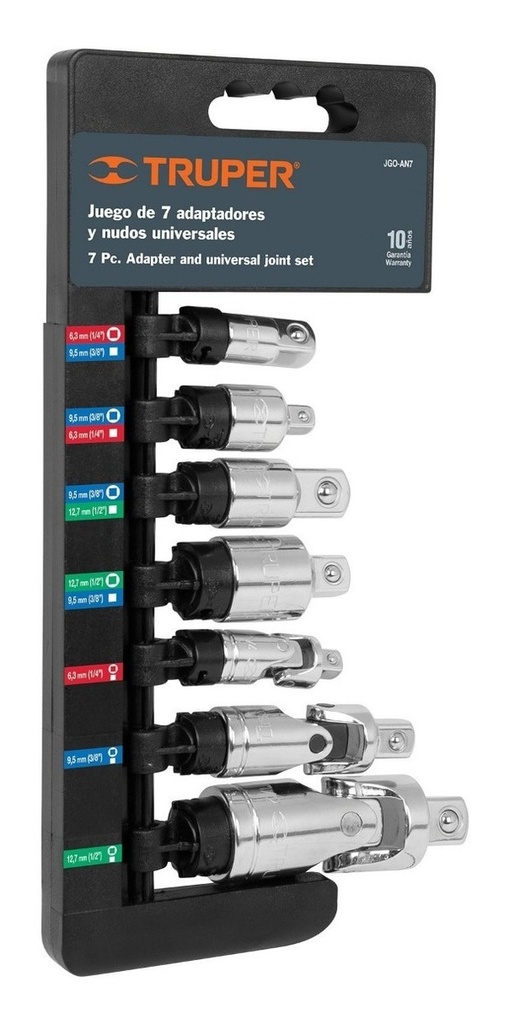 [TR-JGO-AN7] Juego Adaptadores Y Nudos Universales 7 Pz Truper 17844