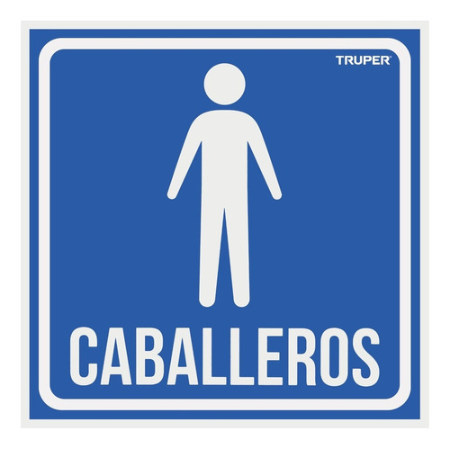 [TR-LIN-09] Señalización Baño Caballeros Truper 19x19cm Modelo Lin-09