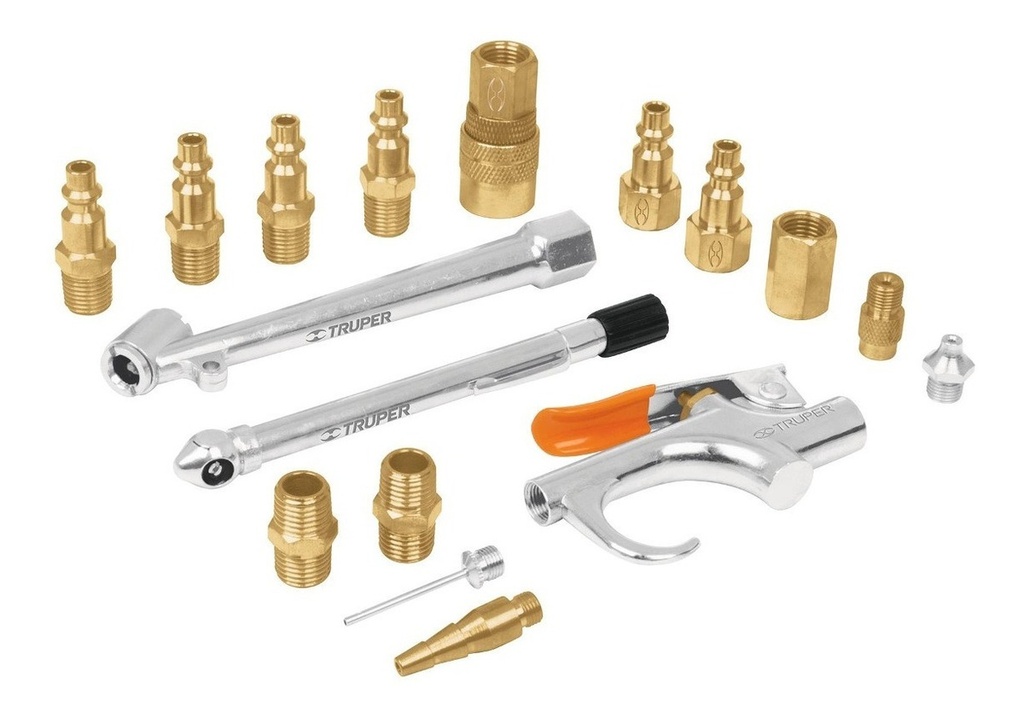 [TR-JAN-17] Juego Accesorios Neumaticos 17 Pz Truper 19022