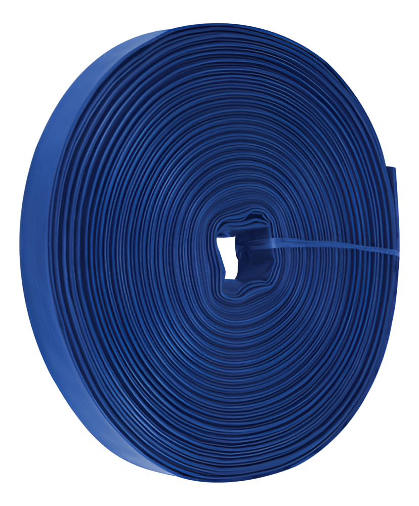 Manguera Plana De Pvc, 2 Pulgadas X 100 Mt Para Motobombas Color Azul