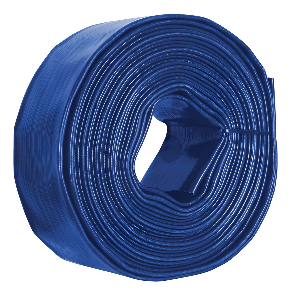 [TR-M310D] Rollo De Manguera Plana De Pvc 3 Pul X 100 Mt Para Motobomba Color Azul Truper