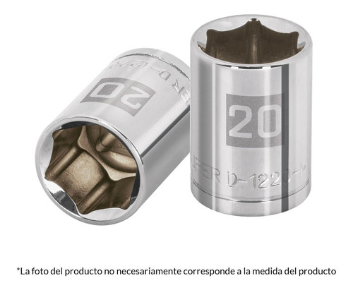 [TR-D-1236-H] Dado 1/2" 6 Puntas Standard 1-1/8" Truper 13242 Color Plateado