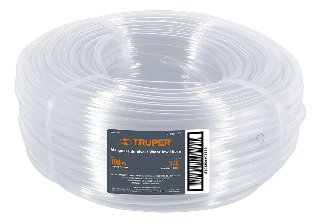 [TR-MAN-3/8N] Manguera Nivel 3/8'' Truper 19862 No Aplica