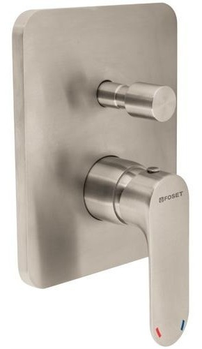 [TR-RIM-72N] Monomando Riviera Para Regadera Con Desviador Sa Foset 45185 Acabado Cepillado Color Gris Oscuro