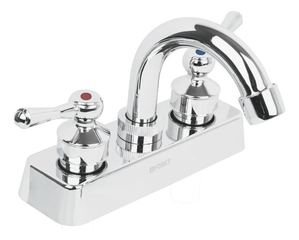 [TR-MP-050P] Mezcladora Plast Lavabo Cuello Curvo Man/palanca Foset 45512 Color Plateado
