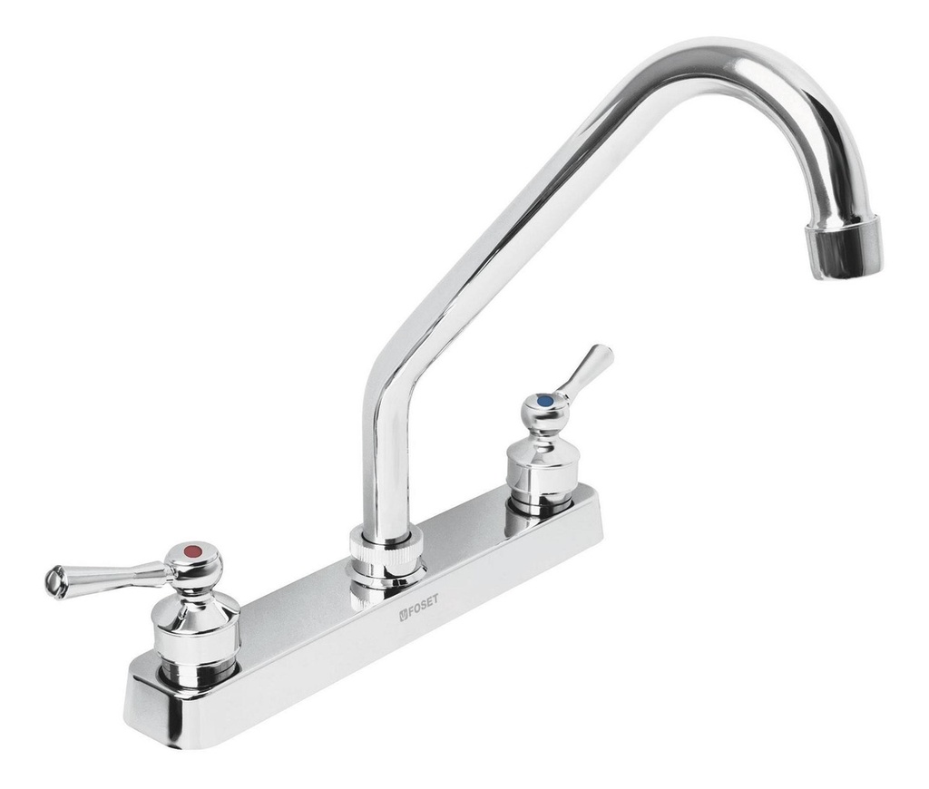 Mezcladora Plastica Cuello Largo Fregadero Foset 45515 Cromado