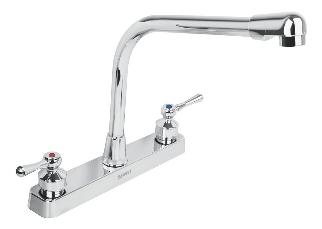 [TR-FP-319P] Mezcladora Plástica Fregadero Cobra Manerales Palanca 45516 Acabado Cromado Color Plateado