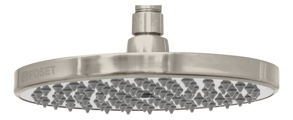 Regadera Element Redonda 8'' Cabeza Sola Satin Foset 45583 Acabado Satinado Color Plateado