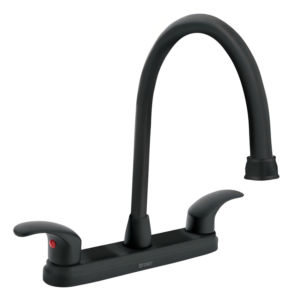 [TR-AQF-82M] Mezcladora Fregadero, Manerales Palanca, Negro, Foset 45625 Color Negro Mate