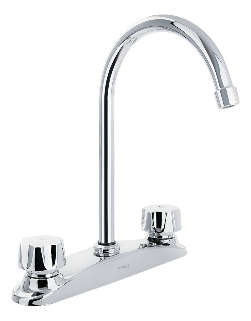 [TR-AQF-93] Mezcladora Aqua 8'' Manerales Standard Foset 45628 Plateado Cromado