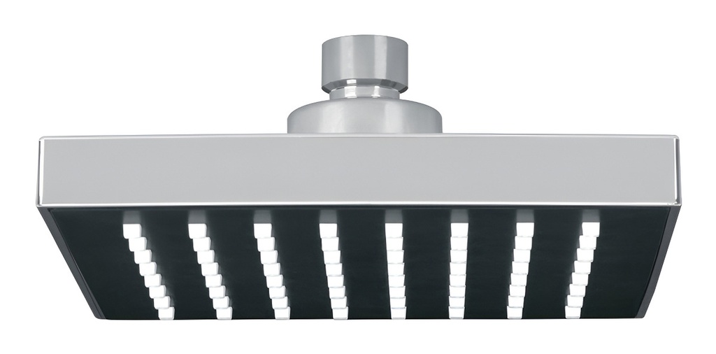 [TR-R-404S] Regadera Cuadrada Abs 6" Cromo Cabeza Sola Foset 46735 Color Plateado Truper