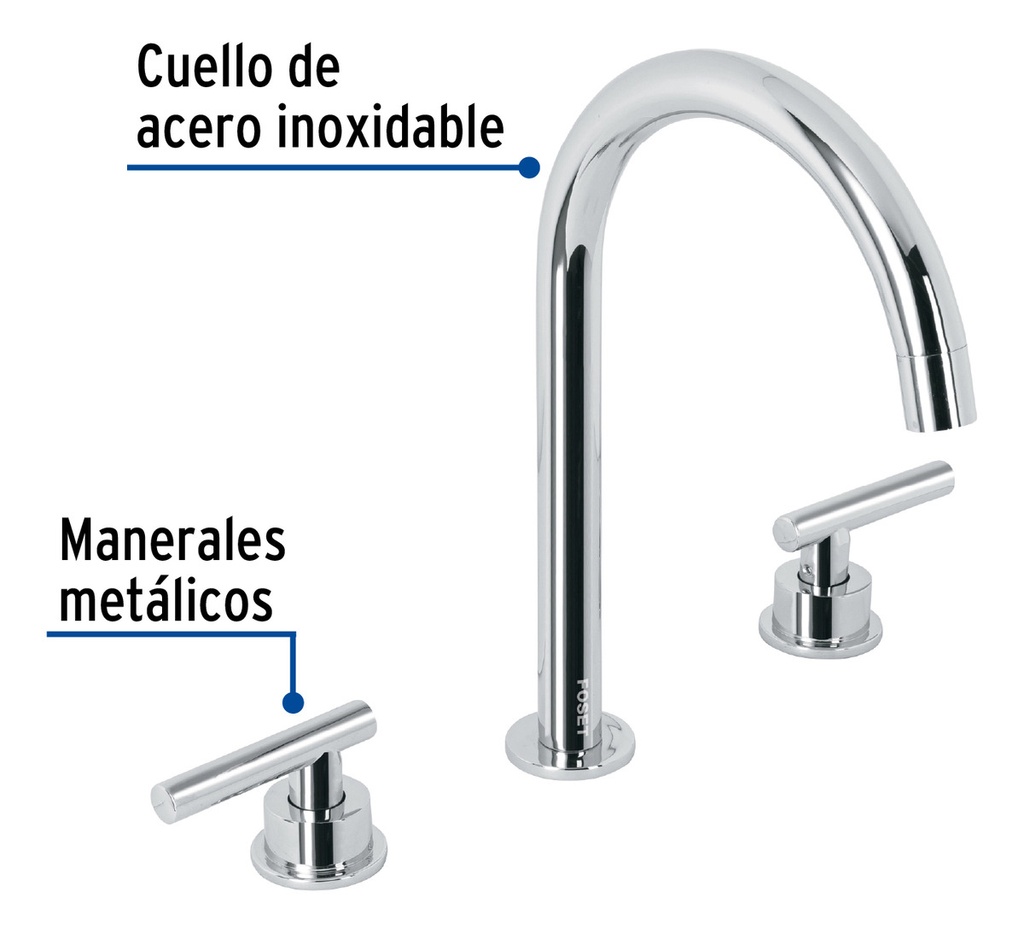 [TR-TBM-92] Mezcladora P/lavabo,taladros Separados,palanca,cromo,tubig Truper