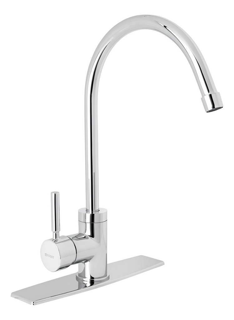 [TR-TBF-83] Monomando Fregadero Tubig Cromo Cuello Alto Foset 46765 Plateado Cromado Truper