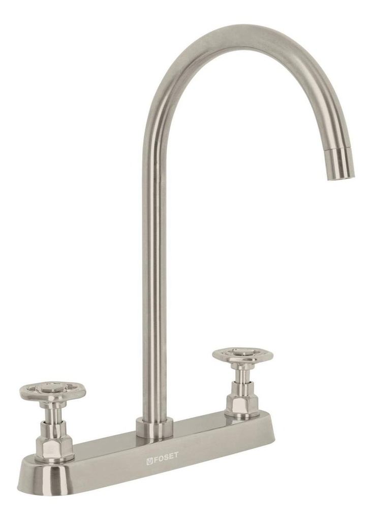 [TR-TBF-81N] Mezcladora 8'' Tubig Cuello Curvo Satin Volante Foset 46775 Color Plateado