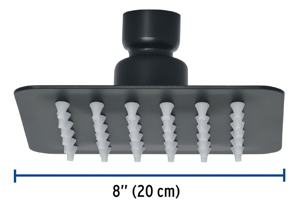 Regadera Cuadrada 4', Acero Inox, Sin Brazo, Negro Mate