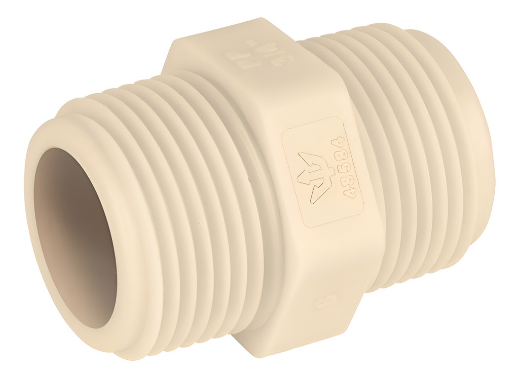 [TR-CM-472] Niple Pp Corrido 3/4'' Foset 48584 Crema