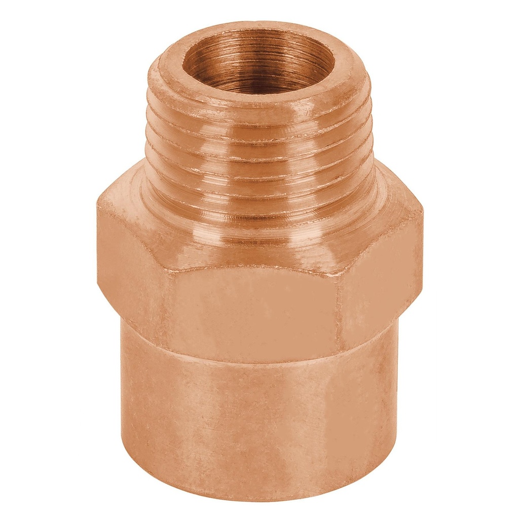 [TR-CC-631] Conector Cobre Rosca Exterior Red. 1/2'' - 3/4'' Foset 48878