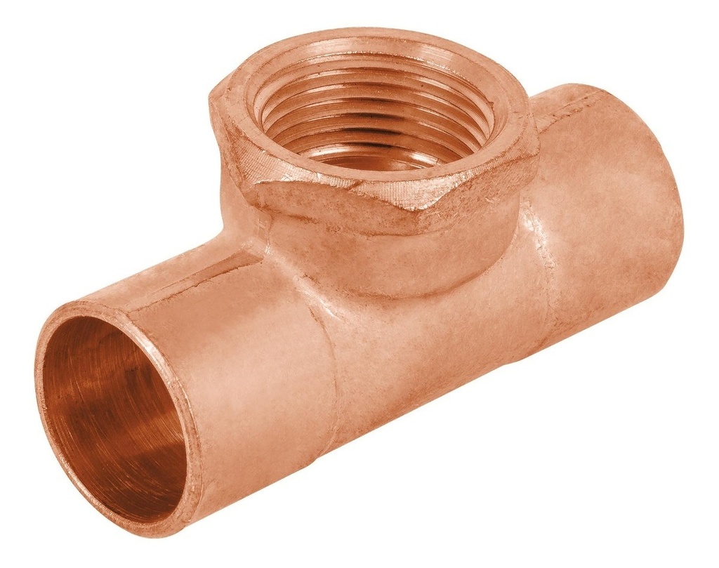 [TR-CC-702] Tee Cobre A Cobre Rosca Int. 3/4" Foset 48886 Truper