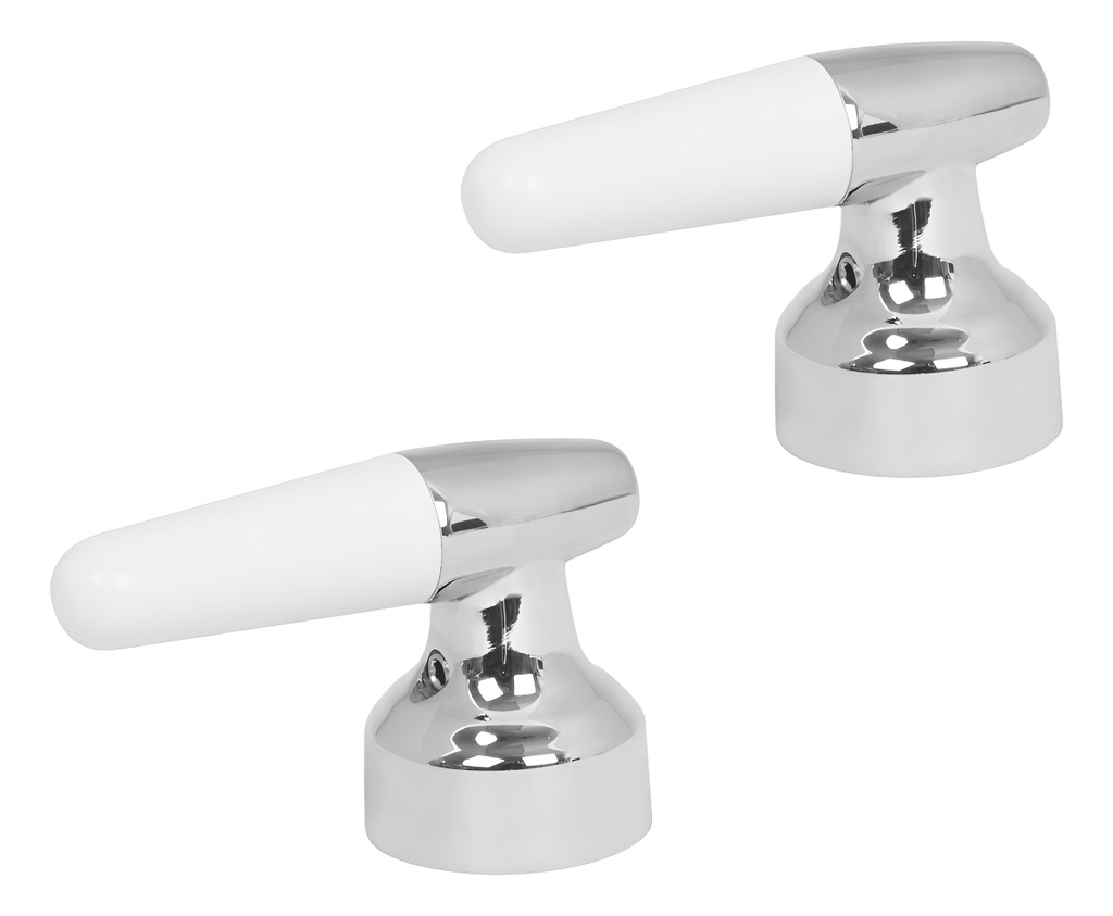 Juego De 2 Manerales Abs/metal Tipo Cono Para Lavabo, Foset Plateado Cromado
