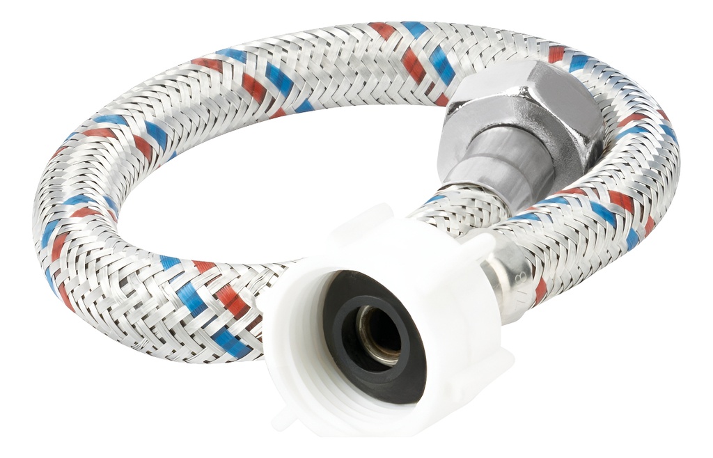 [TR-FWC-P35P] Manguera W.c. Metal Plastico 1/2'' X 7/8'' 35 Cm Foset 49592 Color Gris