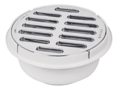 [TR-COL-51] Coladera De Abs Con Rejilla Cromada 5', 1/4 De Vuelta, Foset