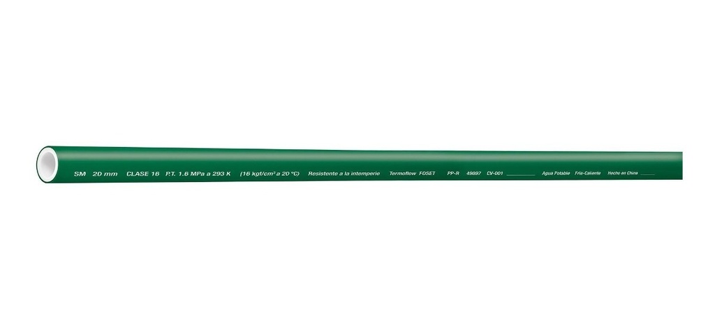 Tubo Ppr 1/2" 4pz De 1 Metro Foset 49897 Truper