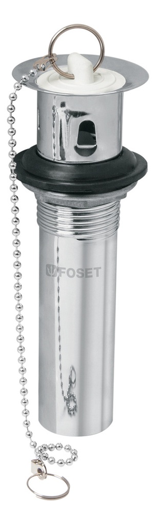 Contra P/lavabo C/rebosadero, Tapón Y Cadena, Cromo, 1-1/4  49982 Plateado Brillante