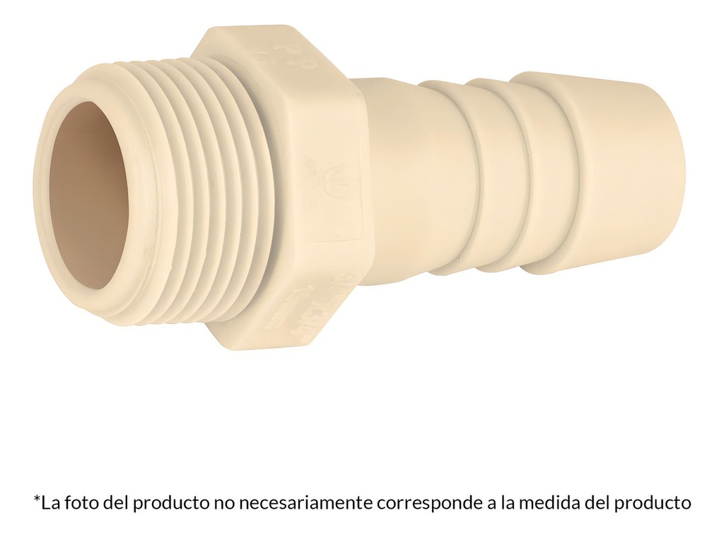 Adaptador Macho Pp Insercion 1" Foset 48576 Color Beige