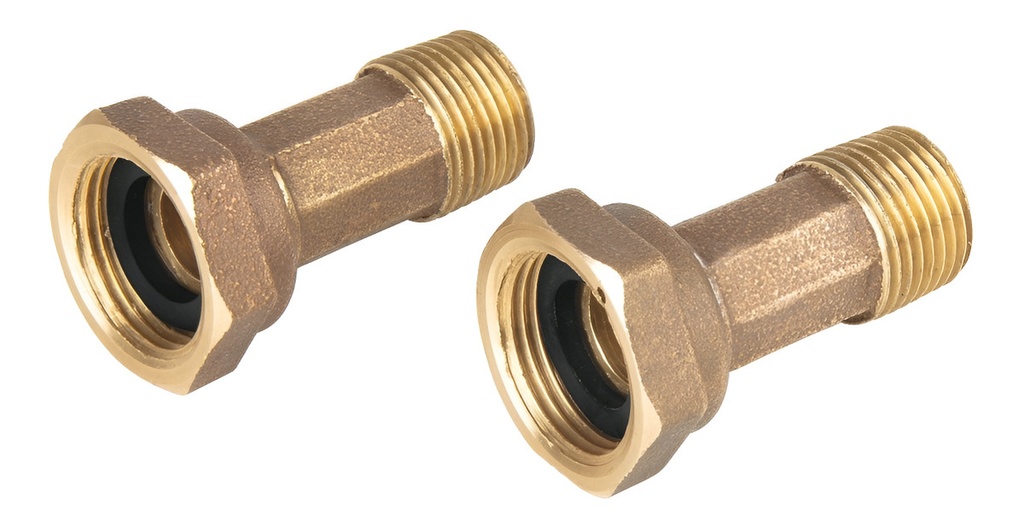 [TR-NM-1/2] Niples Con Tuercas Para Medidor De Agua 1/2x 3/4 Foset 48159