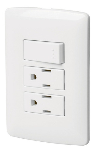 [TR-PA-APCO-I3B] Placa Armada 2 Contactos E Interruptor Blanco Volteck 46457 Voltaje Nominal 127v