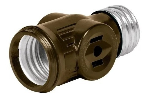 [TR-POBA-12] Portalámpara De Baquelita, Doble Contacto, Volteck Café