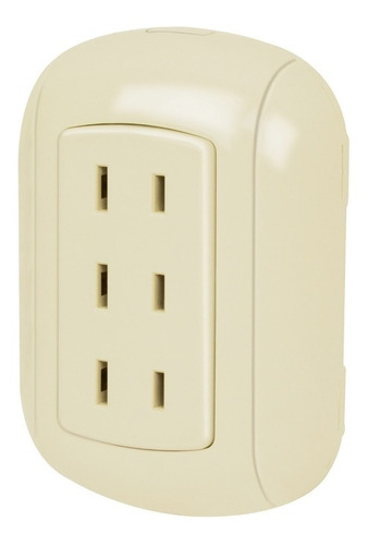 [TR-COSO-T] Contacto De Sobreponer Triple Sin Tierra, Volteck Marfil