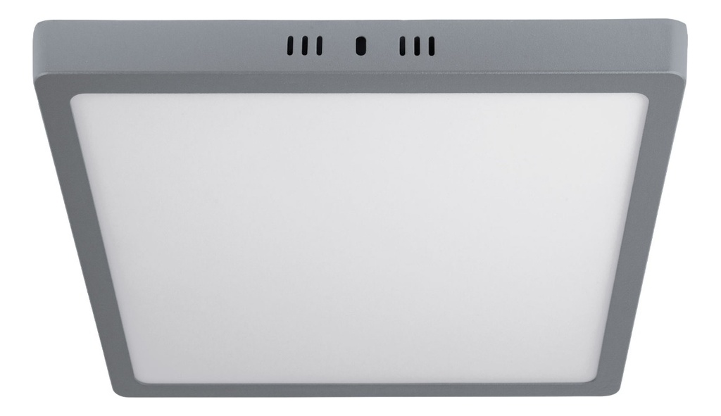 Plafón Cuadrado, Moderno 24w, 6500k, Led Gris, Volteck 47449 Estructura Gris