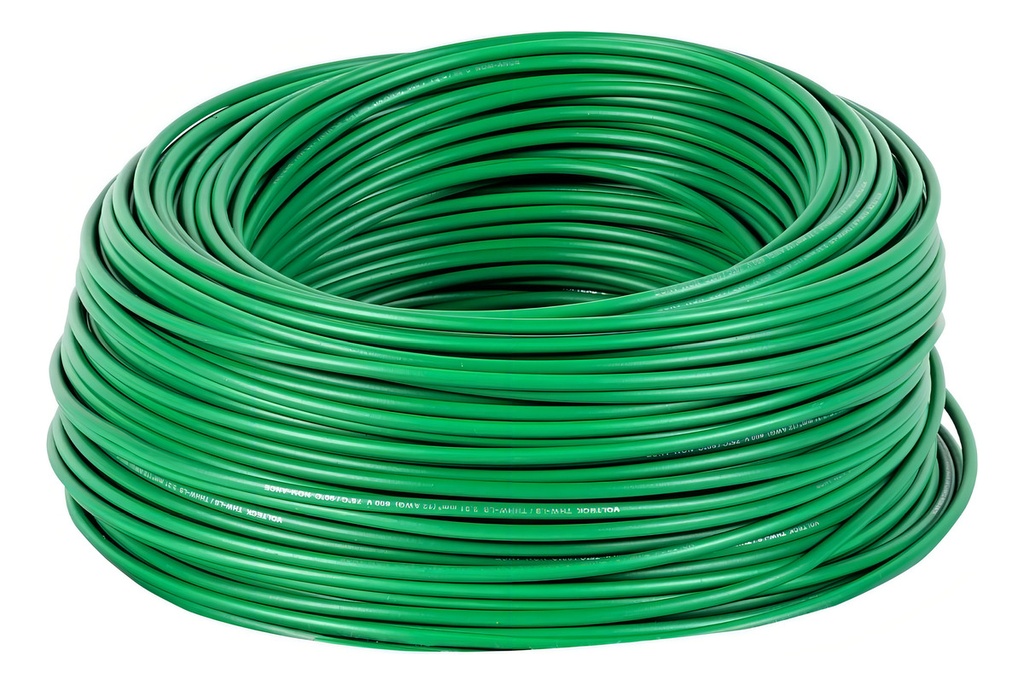 Cable Calibre 12 Thhw-ls Verde 100 Metros Voltech 46064