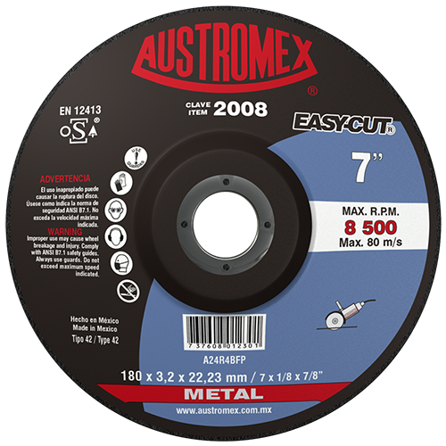 [CM-39] Disco corte de metal 7 Pulg 2008 Austromex