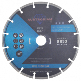Disco de Diamante Segmentado Austromex 837 para Granito y Mármol