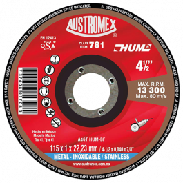Disco de Corte Austromex 781 para Obra y Construcción