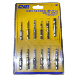 Juego Brocas y Machuelos Mm/Std 12 Pz Obi 211118