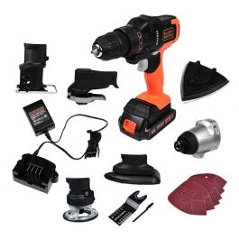 [CM-4180] Taladro Inalámbrico 20V MATRIX 6 Cabezales Black+Decker MTX20K6A