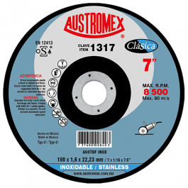 Disco de Corte Metal 7" Austromex 1317 Acero Inoxidable