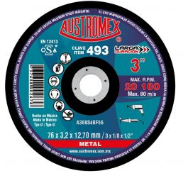 Disco de Corte Metal 3" Austromex 493 para Esmeriladora Angular