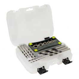 Guía para Taladro Plantilla en V 4-12mm con 9 Brocas 3-10mm Kingsman 300225