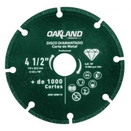 [CM-608] Disco Diamantado Segmentado 4-1/2" Oakland DDM-115 para Concreto