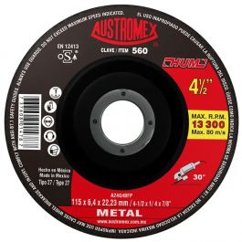 Disco para Desbaste de Metal 4-1/2" Austromex 560 Óxido de Aluminio